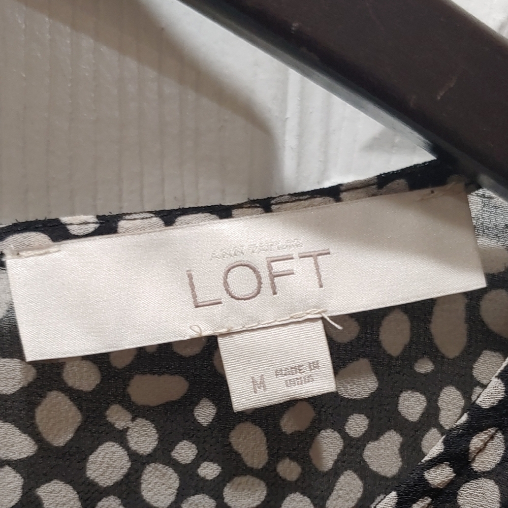 Ann Taylor Loft Black and White Ruffle Blouse - Picture 2 of 6